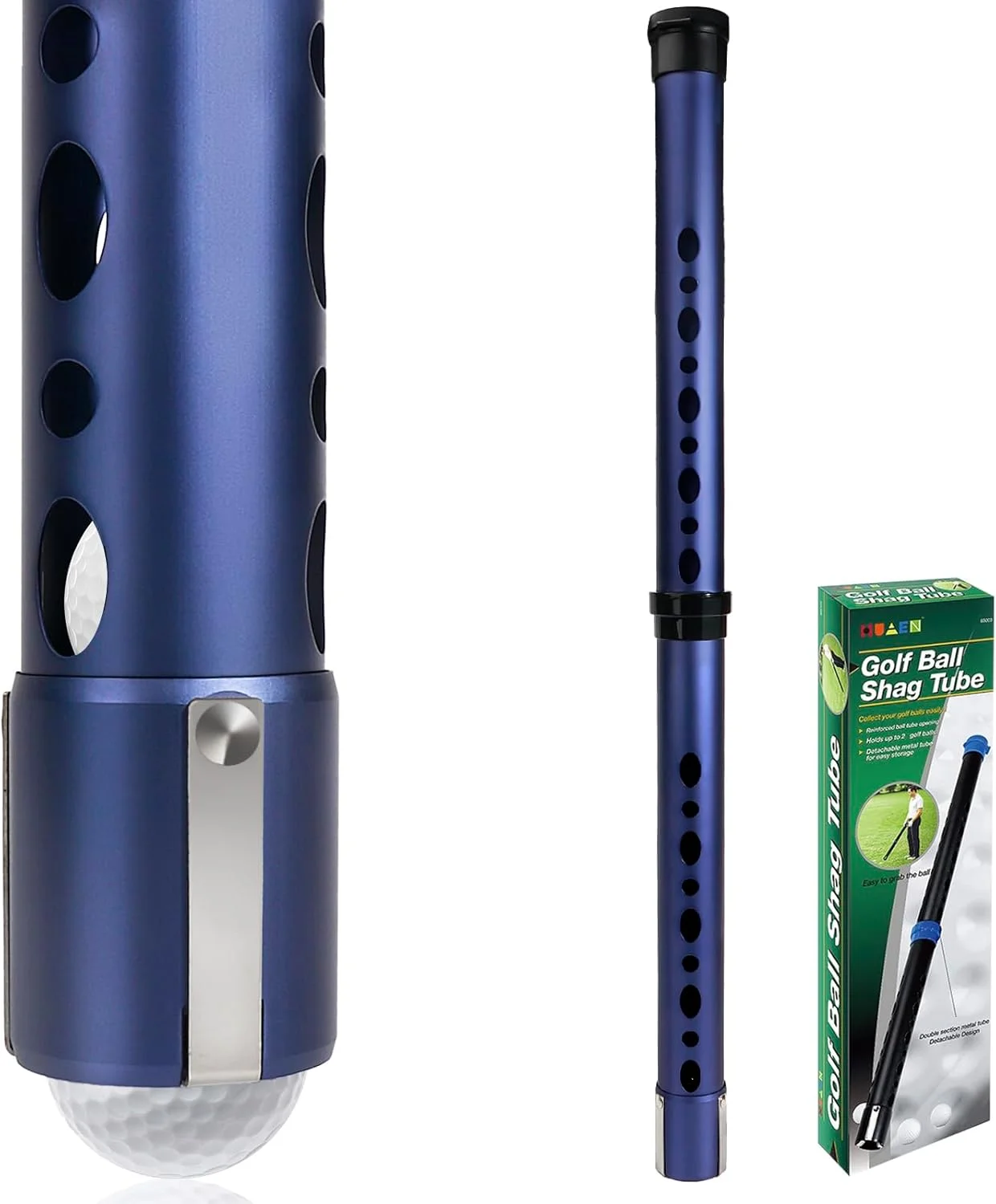 Golf Ball Picker Upper Aluminium Alloy Golf Ball Retriever Shag Tube, Golf Ball Shagger Holds 20 Golf Balls Retriever Tool Golf