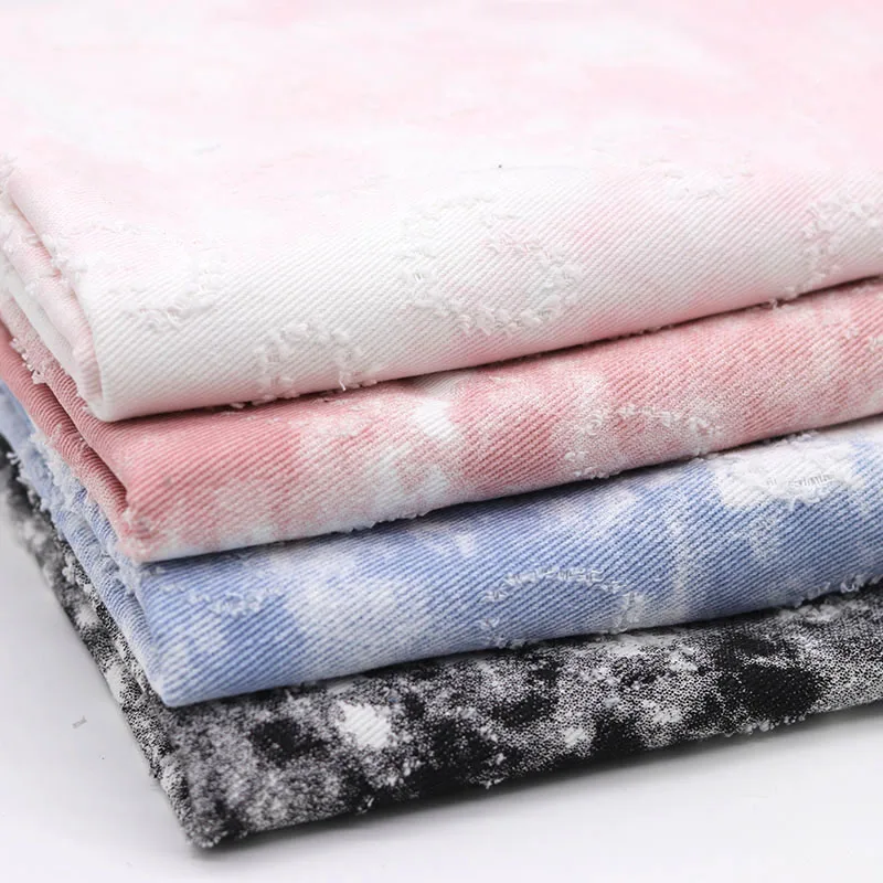 Batik-Jeansstoff aus reiner Baumwolle, bedruckt, Meterware, für Kleidung, Jeans, Taschen, Kleid, handgefertigt, DIY, Nähen, Herzmuster, Stoff, Rosa