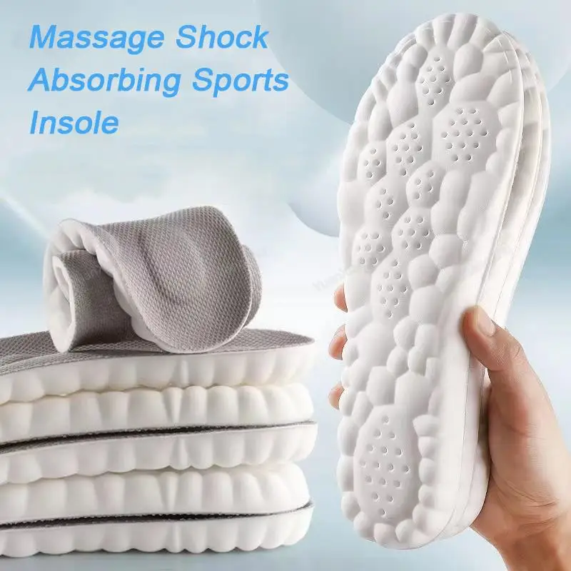 Popcorn Cloud 4D-Einlegesohlen, Plantarfasziitis-Entlastung, Einlegesohle, Fußgewölbeunterstützung, orthopädische Einsätze, Stoßdämpfung, warme Winterpolster Image