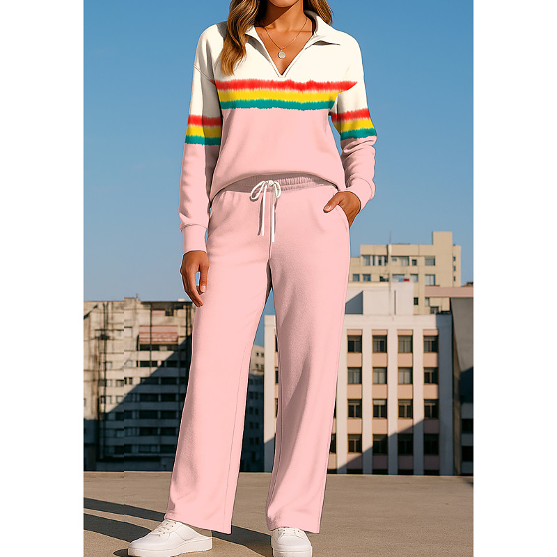 Women's Sweatshirt Tracksuit Sweatpants Drawstring Pocket Geometric Jacket and Sweatpants Athletic Clothing Set Loungewear Summer Spring Fall Winter Dark Grey Black Gym Workout Casual Workout Thermal