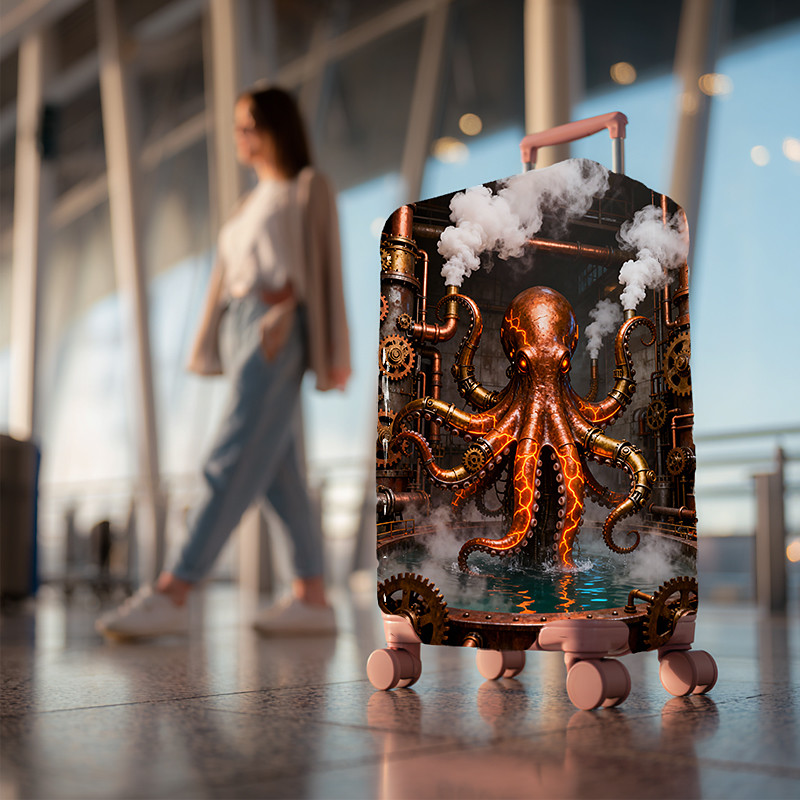 Ocean Marine Life Print Luggage Cover Stretch Suitcase Protector Elastic Travel Baggage Cover