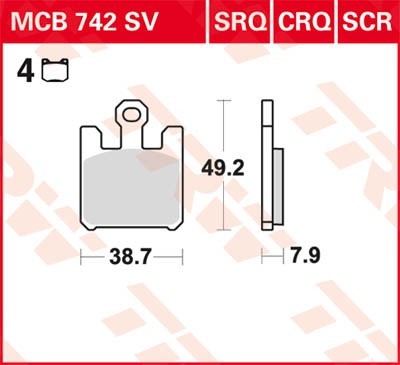 TRW Bremsbelagsatz MCB742SRQ Bremsbeläge,Bremsklötze,Bremssteine,Bremsbeläge & Bremsbelagsatz,Bremsklötze & Bremsbelagsatz Image