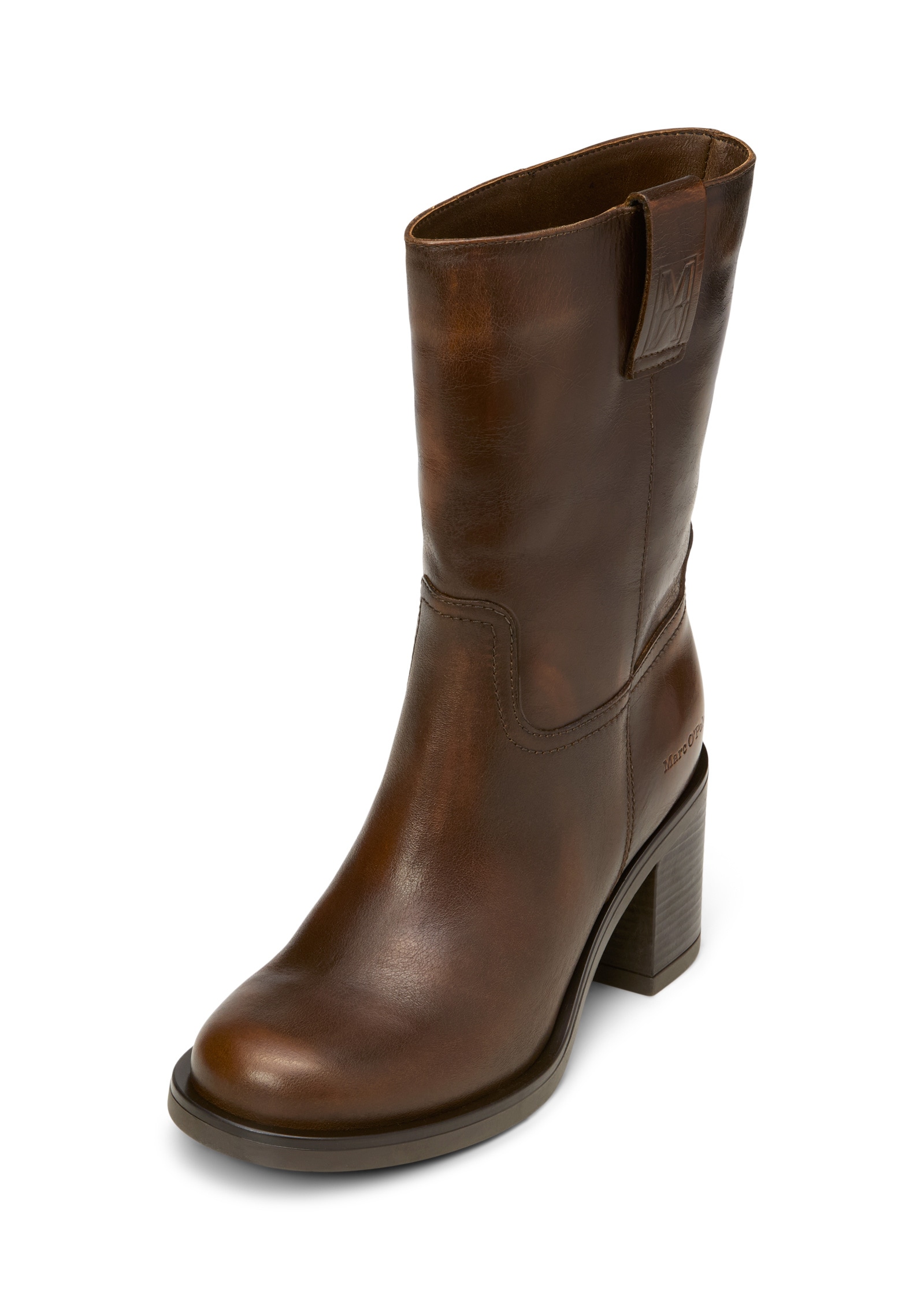 Stiefel MARC O'POLO "aus edlem Rindleder", Damen, Gr. 39, cognac, Obermaterial: 100% Leder (Rind), unifarben, Schuhe Stiefel
