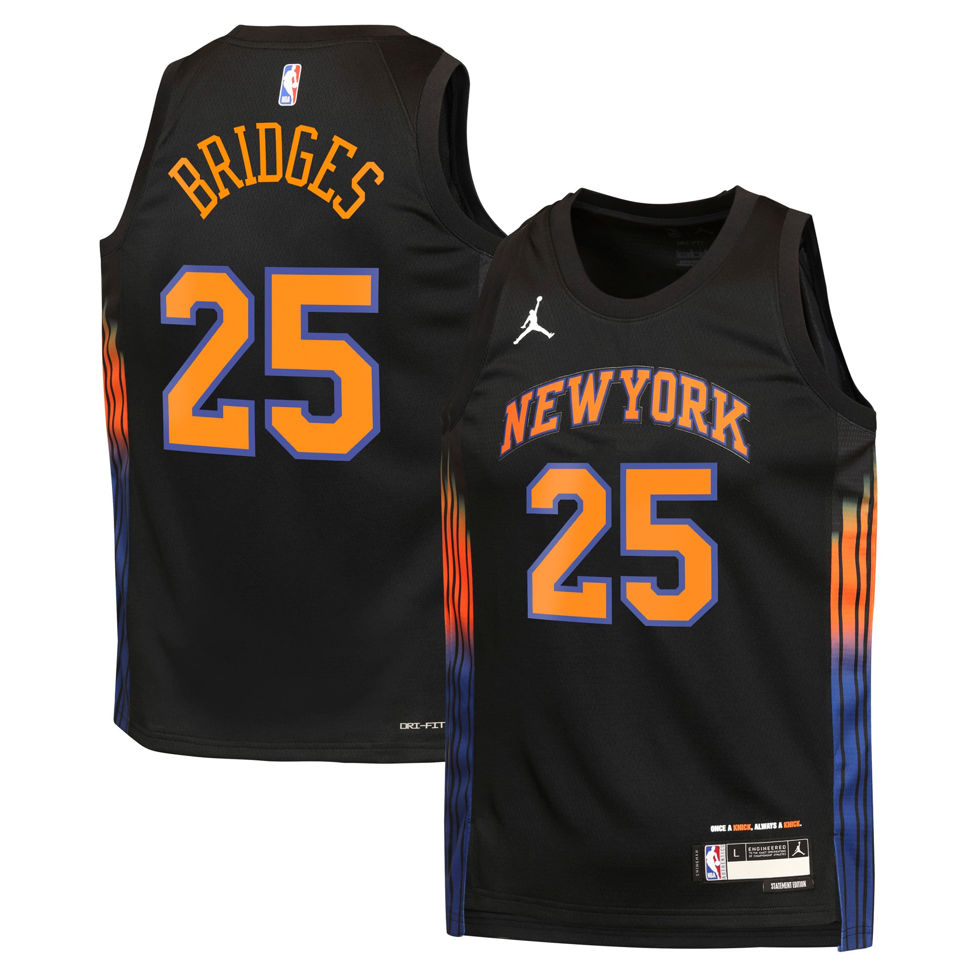 Maillot Jordan Brand Statement Edition des New York Knicks - Noir - Mikal Bridges - Jeune - unisexe Taille: S (8)
