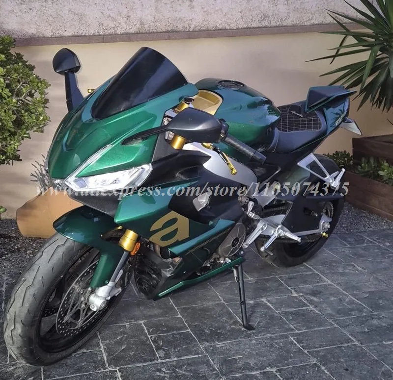 Neues ABS-Motorverkleidungsset, passend für Aprilia RS660 660 2020 2021 2022 2023, Karosserie-Set, grün golden + Tankabdeckung + Sitzverkleidung Image