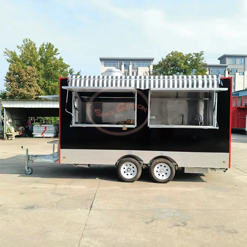 Nouveau Style personnalisé pas cher Mobile luxe crème glacée café camion de nourriture entièrement équipé électrique en plein air Pizza nourriture remorque à vendre