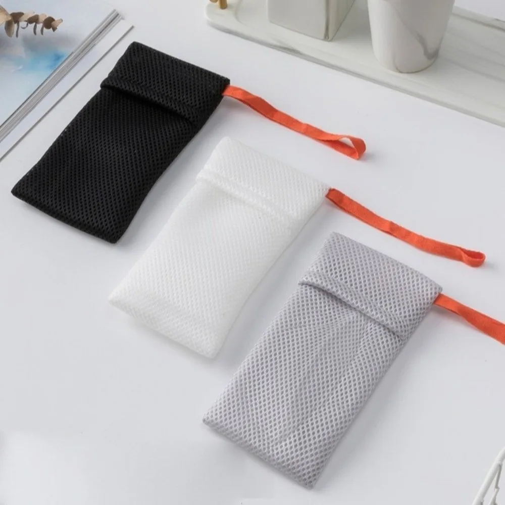 Neue Bad Schäumende Seife Schaum Mesh Tasche Peeling Schwamm Seife Tasche Verdickt Kordelzug Bade Blase Maker Reinigung Werkzeug Image
