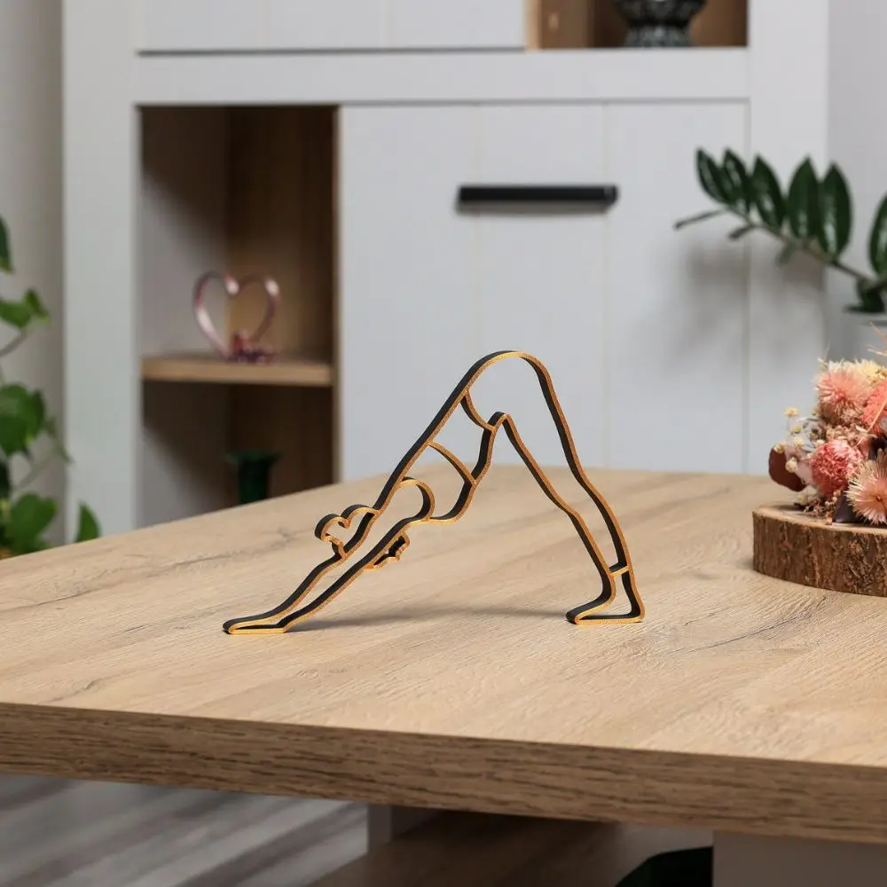 1-teiliges Yoga-Damenfiguren-Ornament im abstrakten geometrischen Stil, Yoga-Damen-Dekoration, ein Geschenk zum Abnehmen, beruhigende und schöne Damen Image