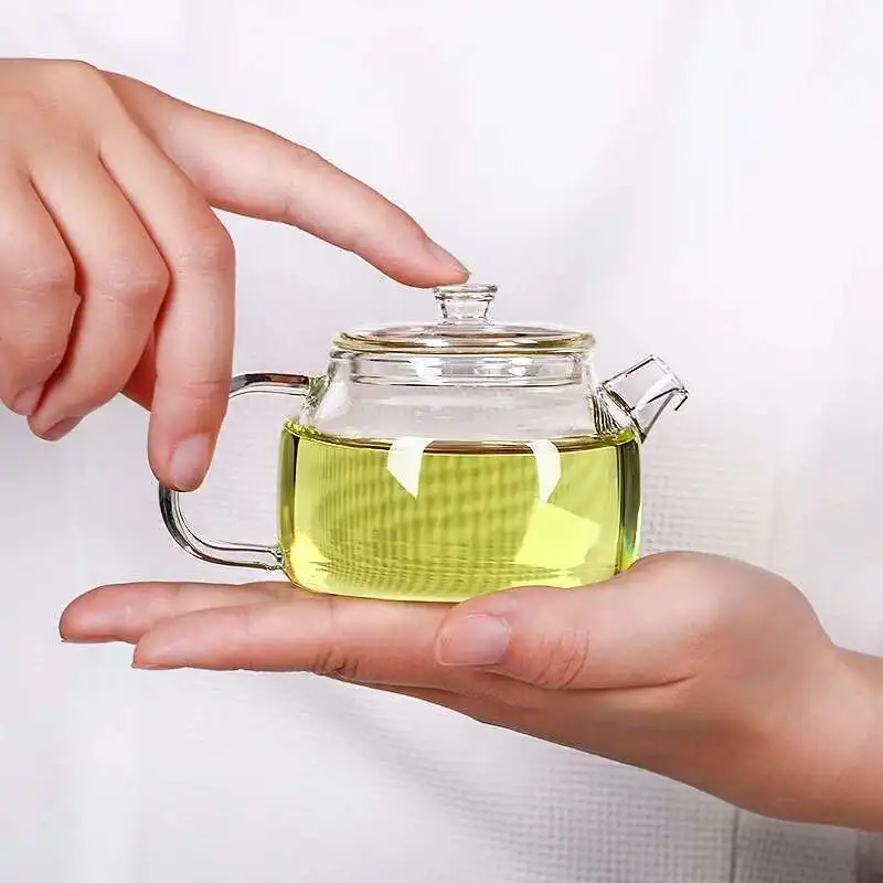 Small Capacity Transparent Glass Teapot With Filter Heat-Resistant Flower Tea Kettle Household Kung Fu Tea Pot Teaware