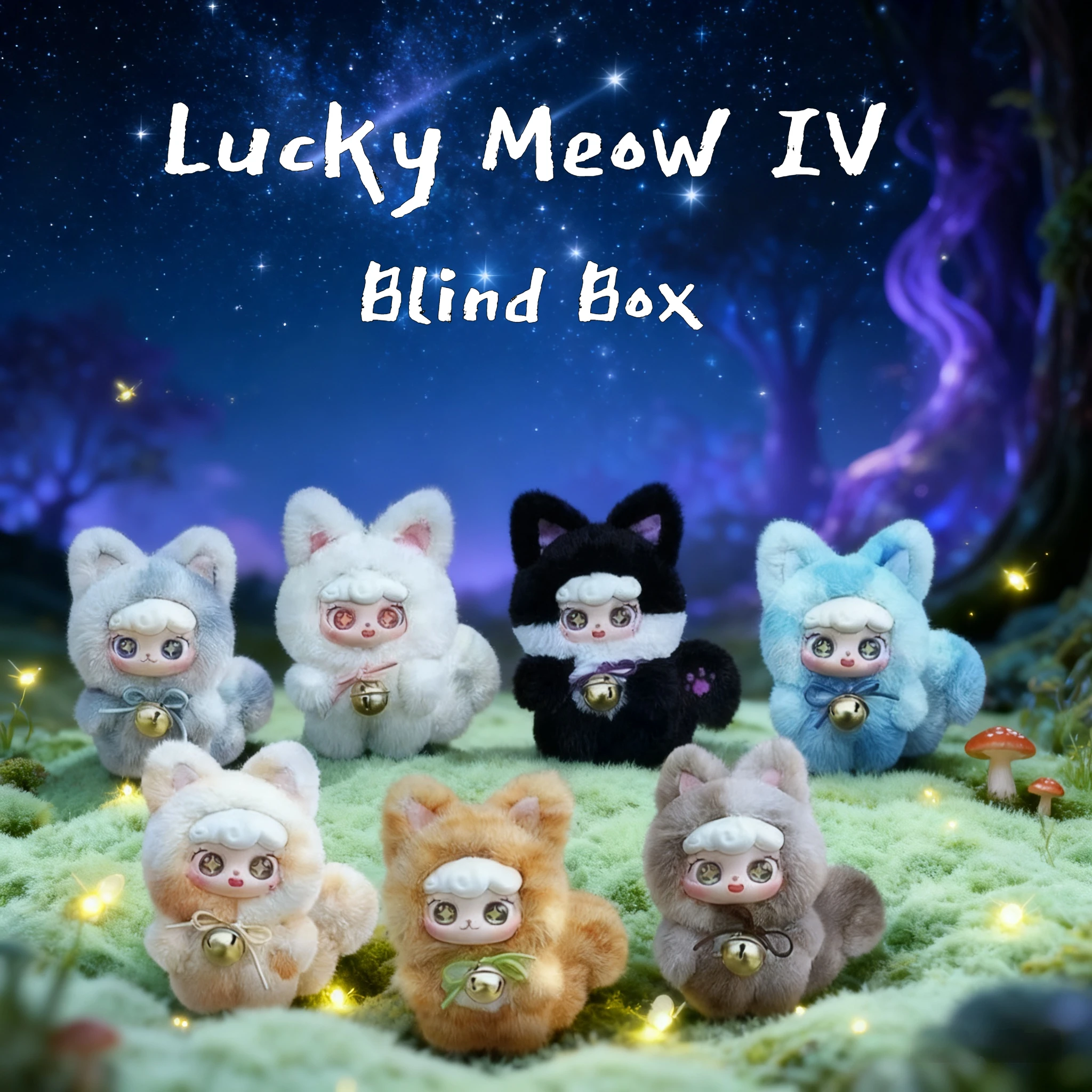 Original Lucky Meow Iv Serie Plüsch Blind Box Nette Katze Plüsch Spielzeug Tasche Dekoration Anhänger Schlüsselbund Puppe Urlaub Überraschung Spielzeug Geschenke Image