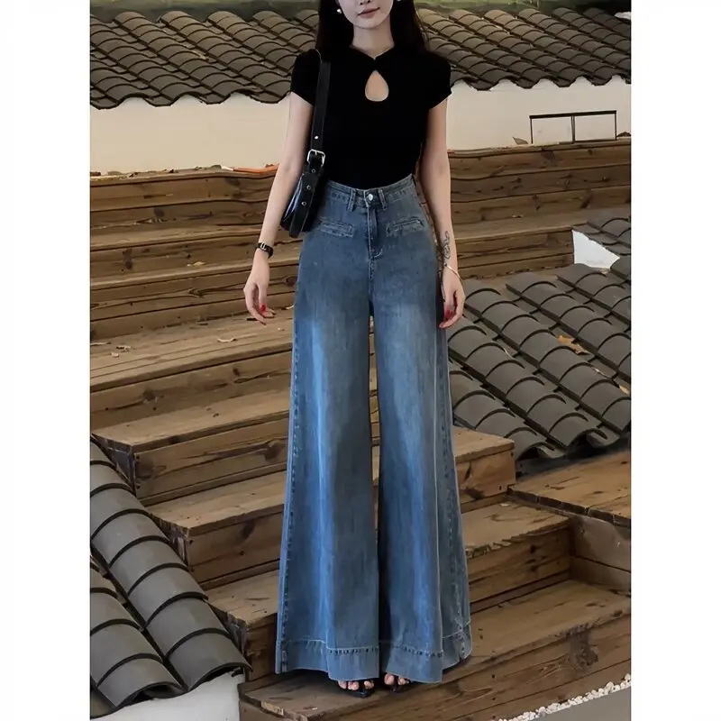 Damenhose, schwarze Jeans, Hose für Damen, Low-Rise-Jeans, Damen-Shoujo-Mädchen-Stil, amerikanischer Vintage-Damen-Frühlingskleidung, Jeans
