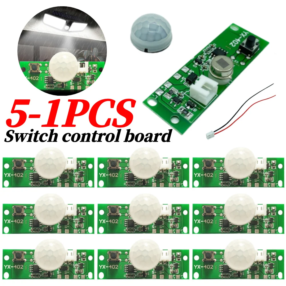 5-1PC 3,7 V DIY Solar Lampe Board Control Sensor Nachtlicht Controller Infrarot Solar Lampe Panel für garten Nachtlicht Kits