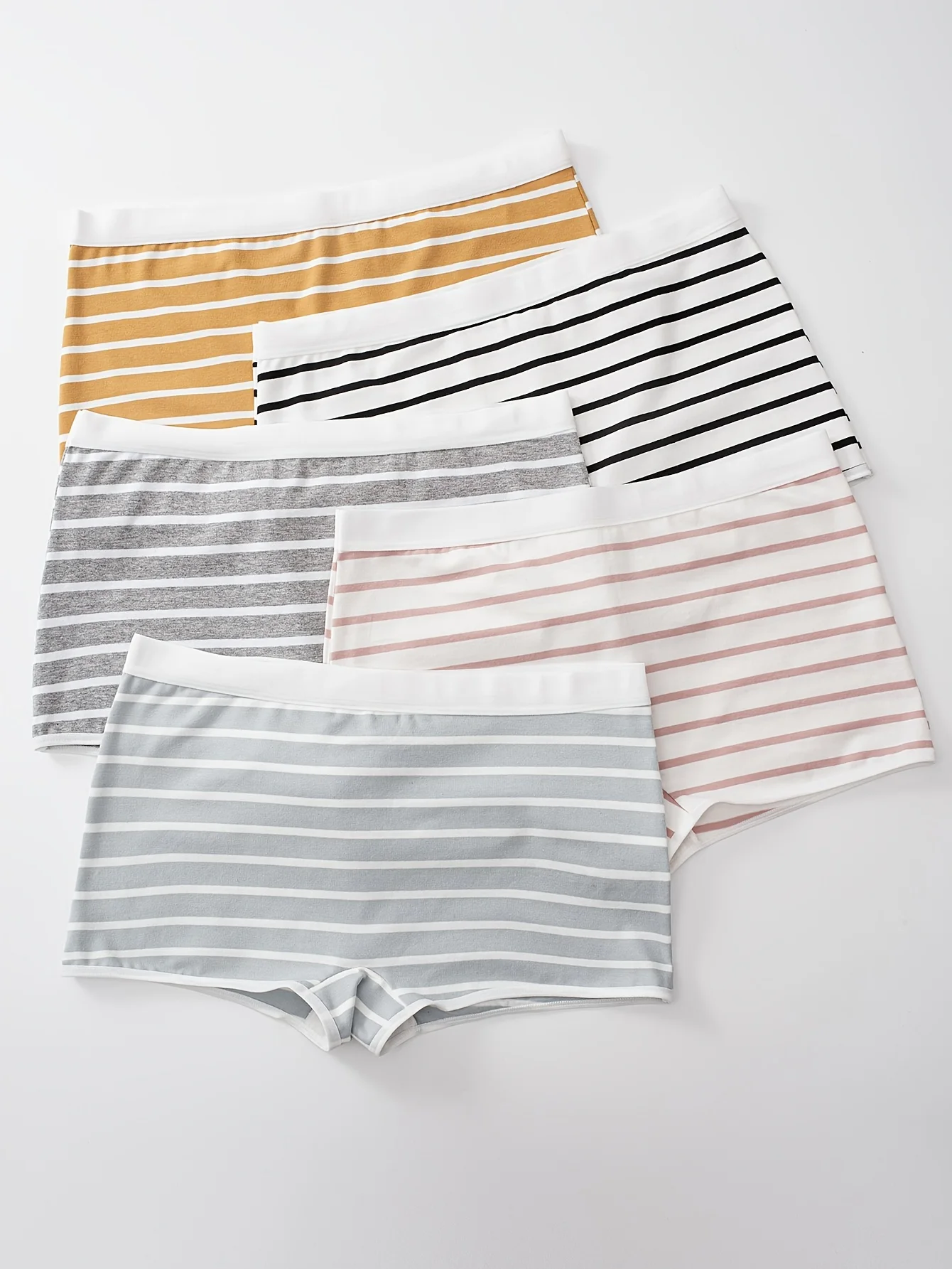 Fünf Paar gemischte, nahtlose Damenunterwäsche mit Streifenmuster, bequeme Damenunterwäsche und Damenunterwäsche Image
