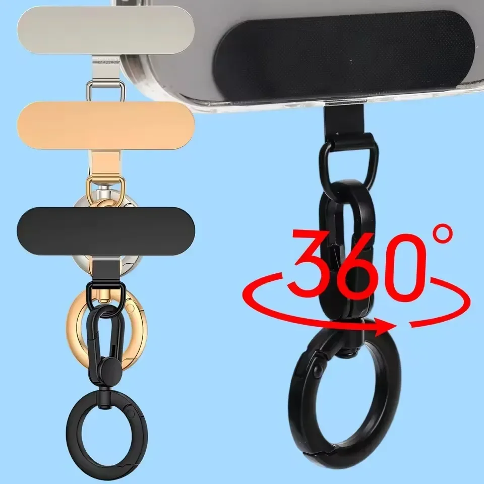 Joint de lanière de téléphone en métal, Patch rotatif, boucle métallique suspendue, Clip en acier, languette de cordon de carte, accessoires de téléphone portable