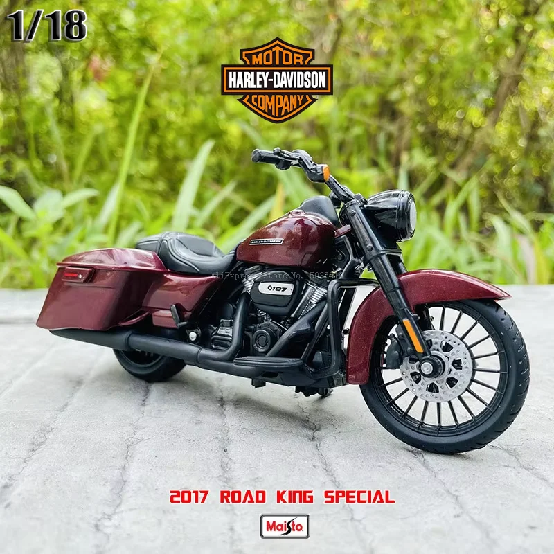 Maisto 1:18 Harley-Davidson 2017 Road King Spezielles Motorrad-Automodell, Ölzylinder-Spielzeug aus Legierung. Mehrere Stile zur Auswahl