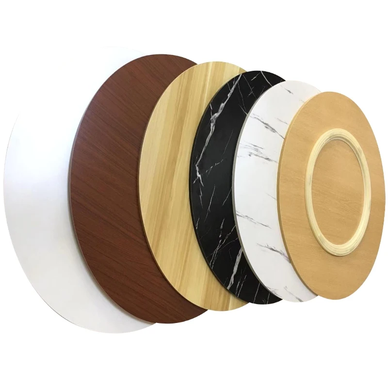 Auswahl in 6 Farben, 50–100 cm Durchmesser, Marmoreffekt, Holzplatte, Lazy Susan, Drehteller, Esstisch, Drehteller, runder Holztischsockel