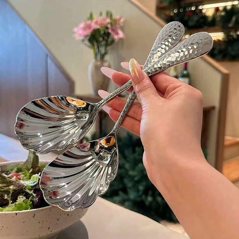 1Pc Goldene Edelstahl Runde Löffel Mit Lange Griff Für Küche Dessert Rühren Gadgets Abendessen Löffel Zubehör Image