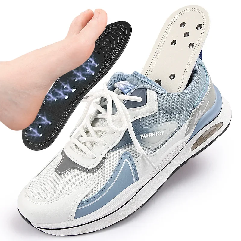 Magnetfeldtherapie-Massage-Einlegesohlen für Männer, Fußakupressur, magnetische Einlegesohle für Schuhe, Sohle, Unisex, Memory-Schaum-Schuhpolster, EU 34–47, 1 Paar Image