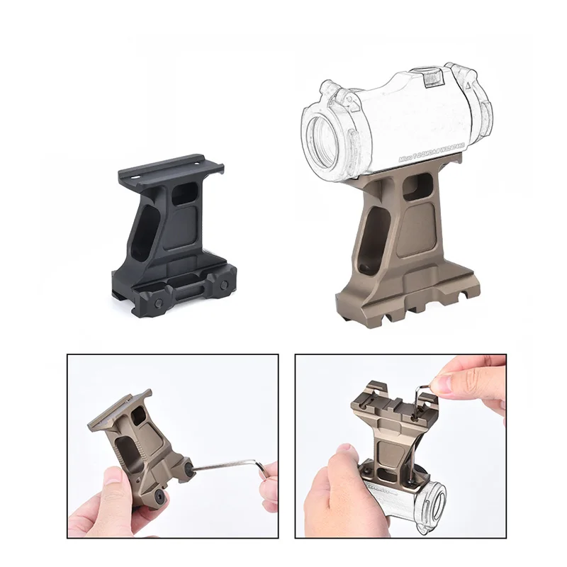 Taktische Einheit Schnelle Montieren Metall Red Dot Anblick Umfang Mount Kit mit Erhöhter Basis für Jagd Für Spielzeug Pistole Airsoft Zubehör Image