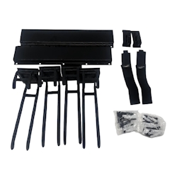 Relaxdays Werkzeughalter Set, 80 cm Geräteschiene mit 6 verstellbaren Haken, rutschfest, Wandhalter, Stahl, schwarz Image