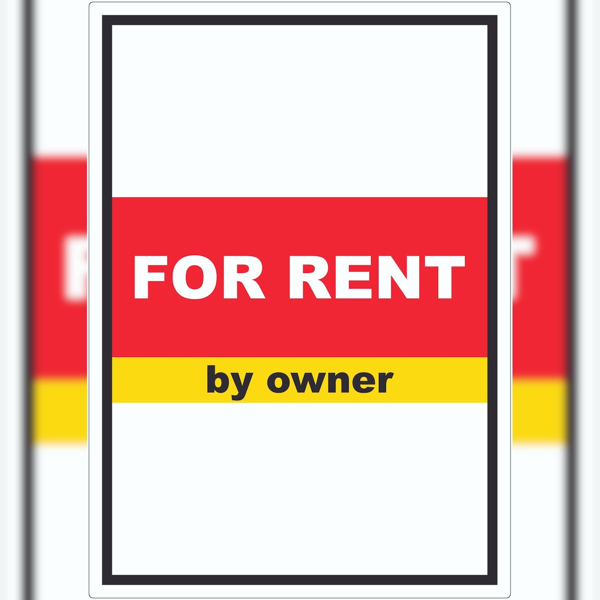 HB-Druck For Rent by owner Aufkleber mit Text Werbeaufkleber hochkant A6 (105x148mm) Image