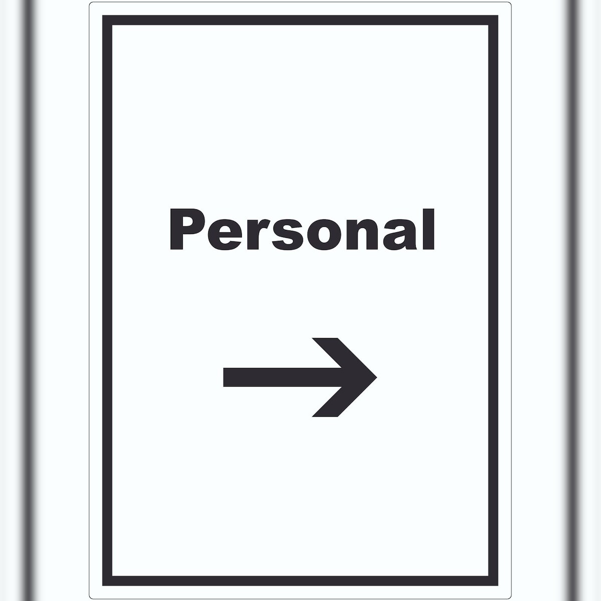 HB-Druck Personal Aufkleber mit Text und Richtungspfeil rechts hochkant A6 (105x148mm) Image