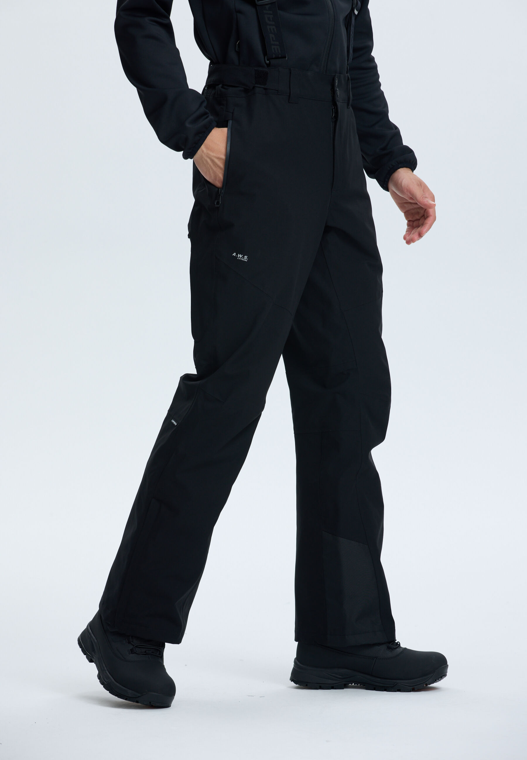 Skihose ICEPEAK "Icepeak Stepphose Fairfield", Herren, Gr. 54, EURO-Größen, schwarz, 100% Polyester, Hosen Skihose