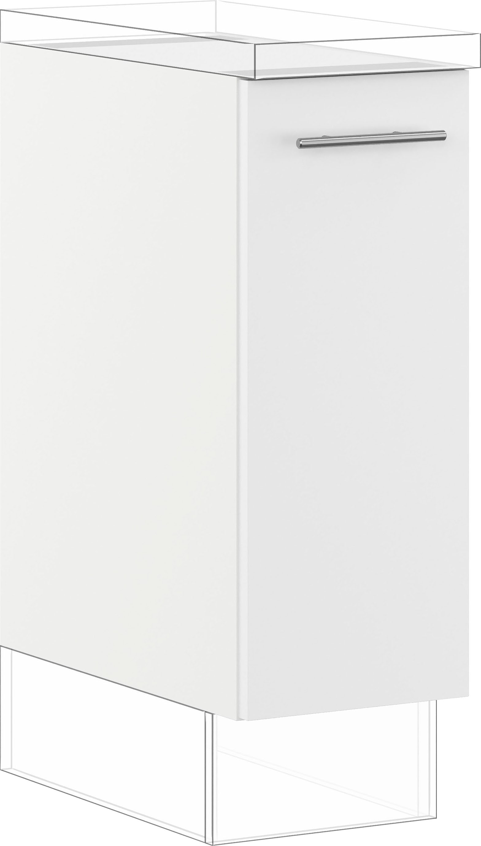 Auszugsunterschrank IMPULS KÜCHEN ""Prag und Valencia", Breite/Höhe: 30/72,3 cm, mit Soft-Close", weiß, B:30cm H:72,3cm T:57,6cm, Dekorfolie, Holzwerkstoff, Schränke, Küchenunterschrank, vormontiert, mit Soft-Close