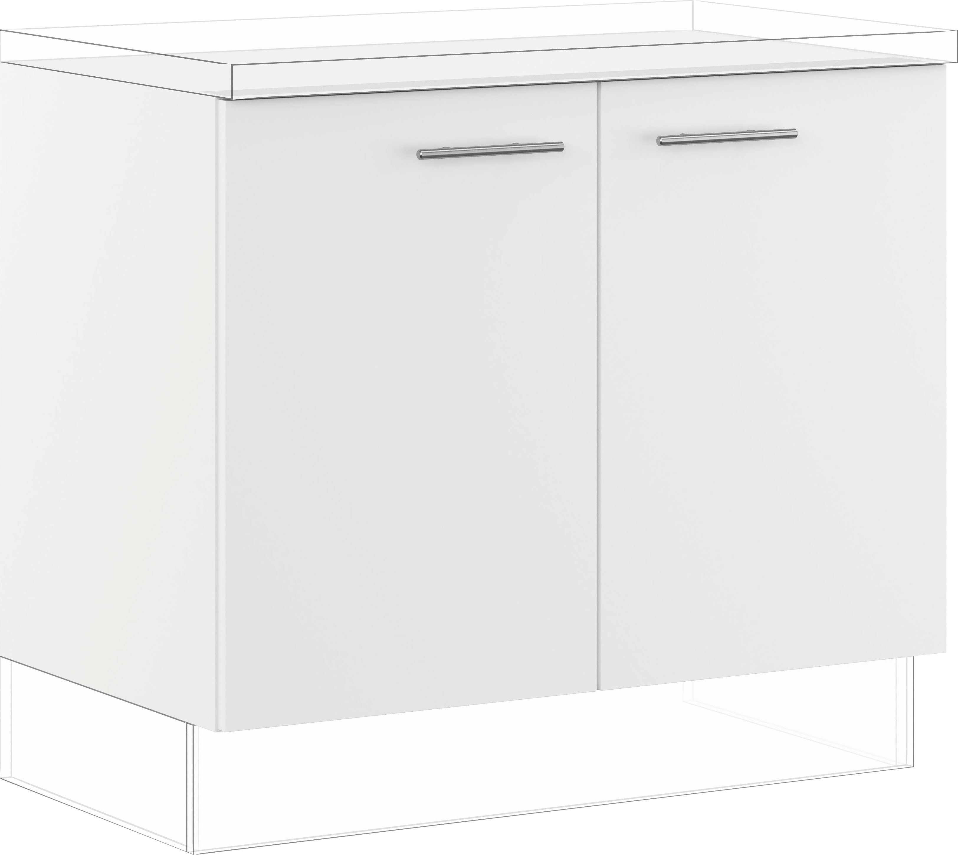 Spülenunterschrank IMPULS KÜCHEN ""Prag und Valencia", Breite/Höhe: 100/72,3 cm", weiß, B:100cm H:72,3cm T:57,6cm, Dekorfolie, Holzwerkstoff, Schränke, Küchenunterschrank, vormontiert, mit Soft-Close