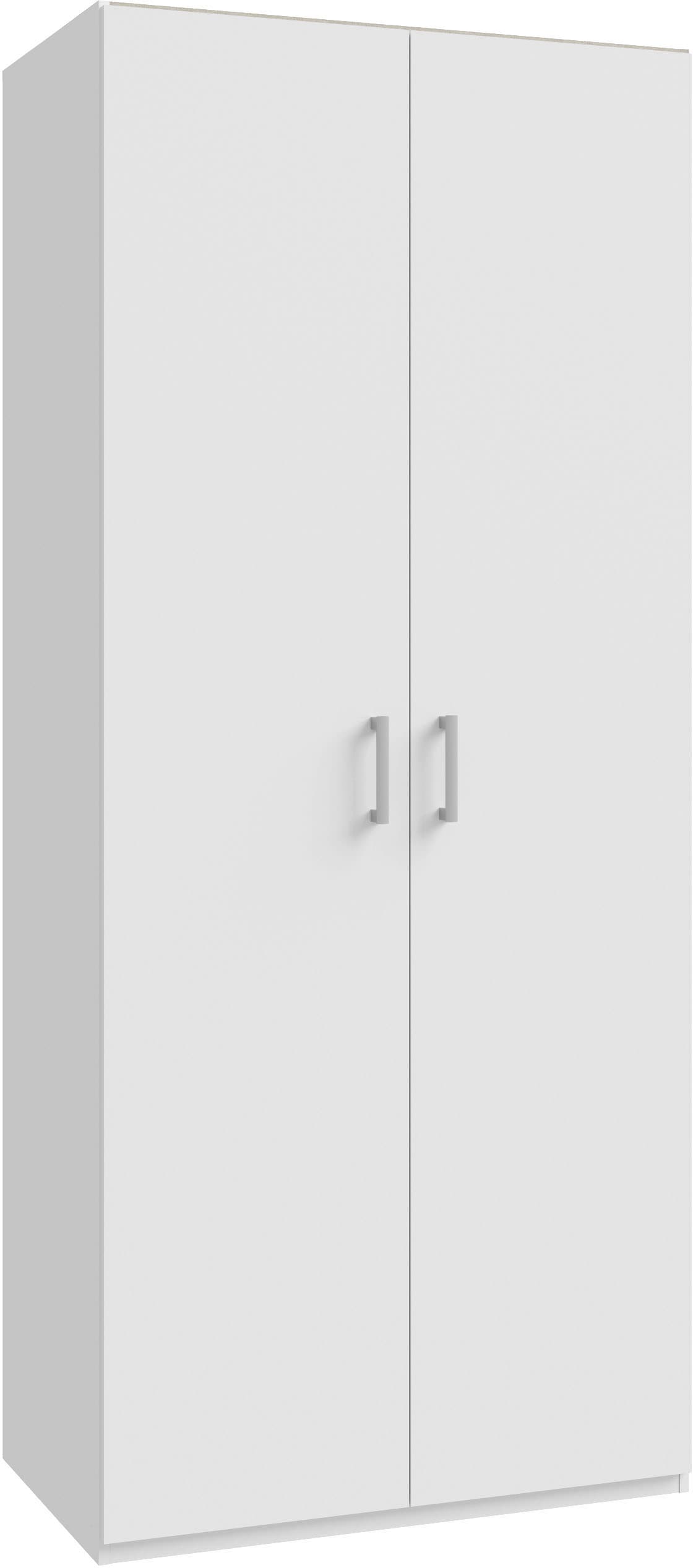 Drehtürenschrank FORTE, weiß, B:88,9cm H:210,5cm T:54,2cm, Spanplatte, Schränke, Drehtürenschrank, Drehtürenschrank, Stauraum, Zubehör optional bestellbar