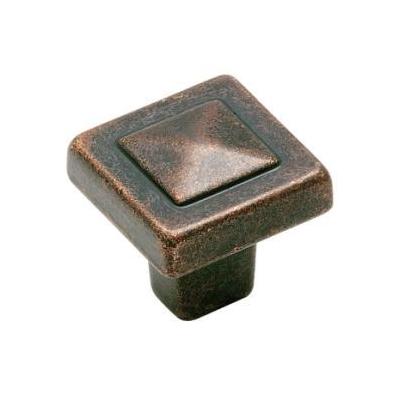 Amerock BP4429-RBZ Rustic Bronze Forgings 1-1/8" Width Square Cabinet Knob from the Forgings Collect