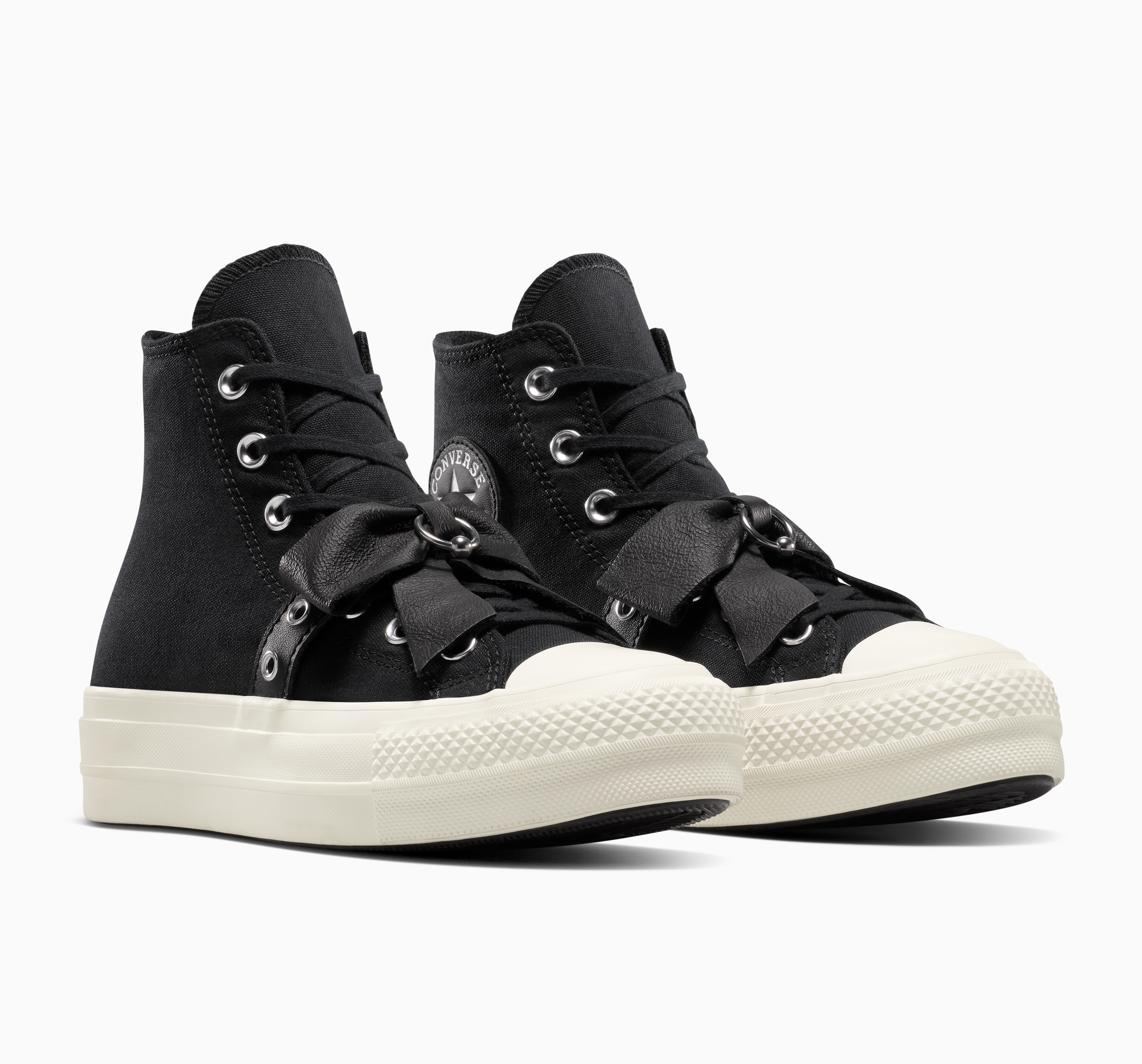 Sneaker CONVERSE "CHUCK TAYLOR ALL STAR LIFT", Damen, Gr. 42,5, schwarz, silber, egret, Textil, Schuhe Sneaker