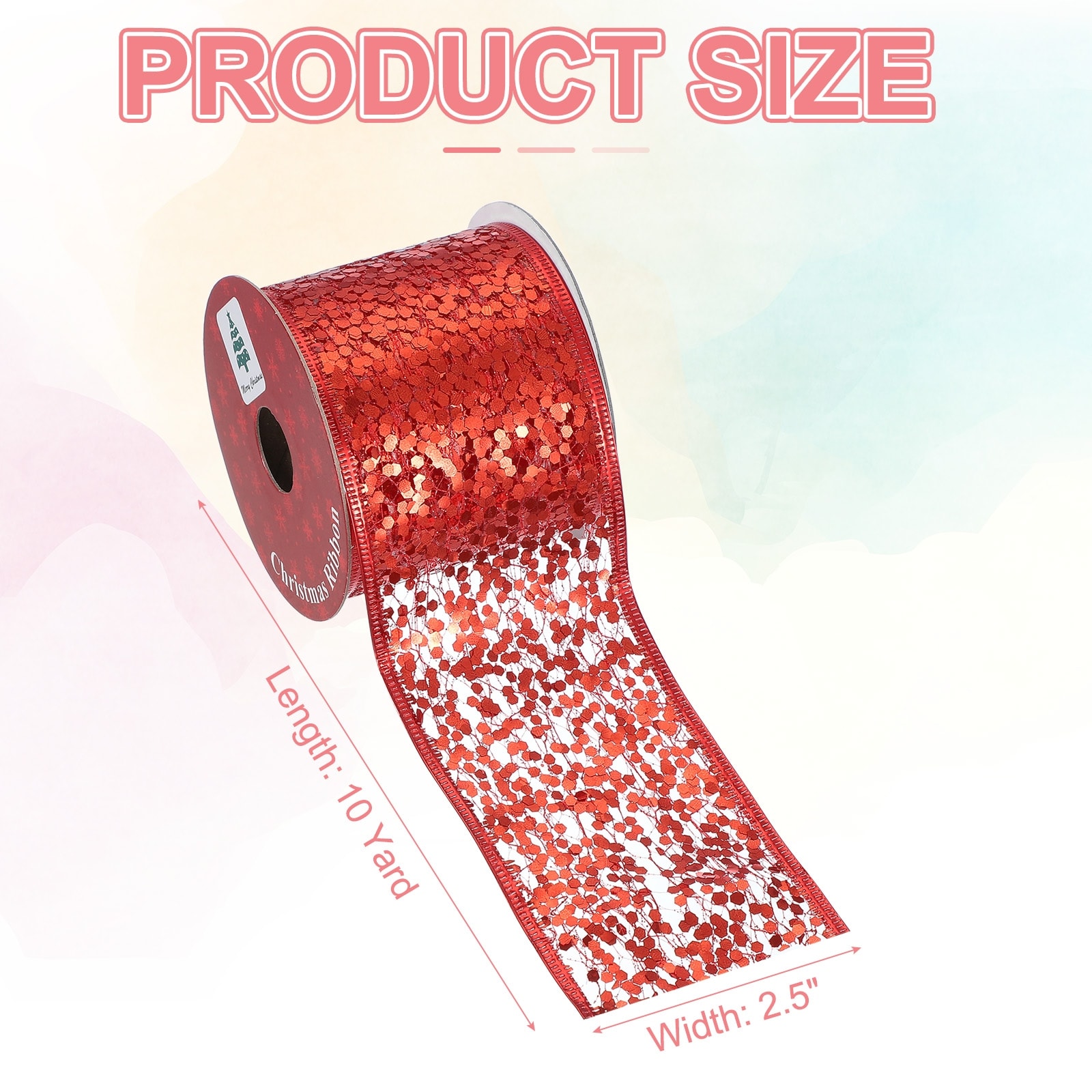 Glitters Yarn Ribbon Polyester Mesh Ribbon - 2.5