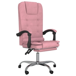 vidaXL Bürostuhl mit Massagefunktion Rosa Samt Image