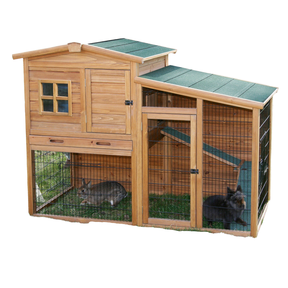 Kerbl Pet Clapier Fortuna petits animaux avec enclos - 220x115x75cm (2 paquets*) Petits animaux