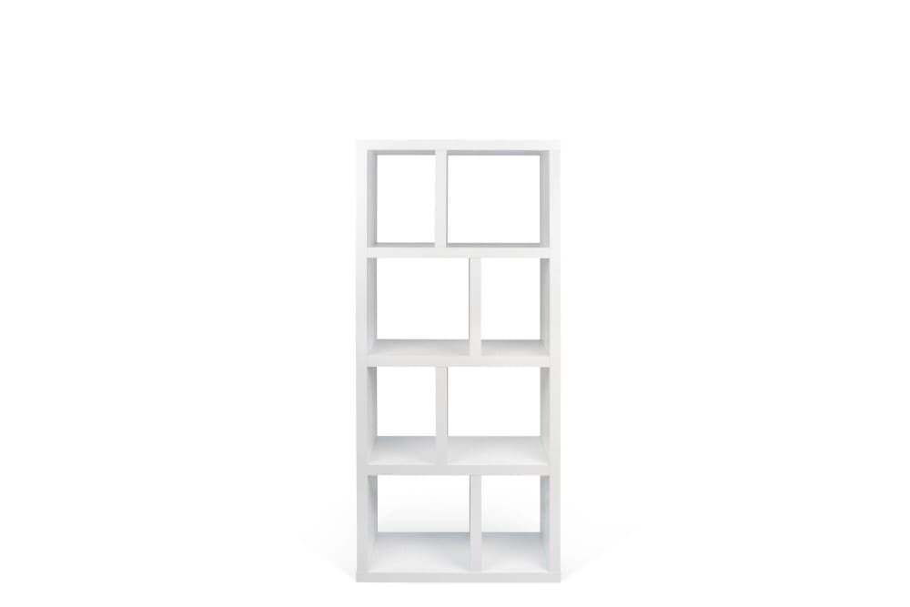 Bibliothèque 4 niveaux L70 cm effet bois blanc