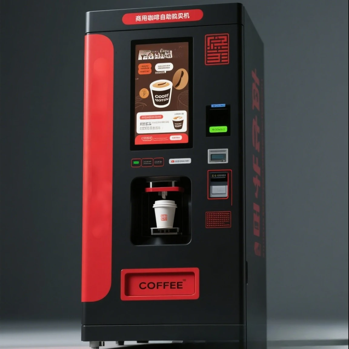 Eiskautomat für amerikanische Kaffee, 24-Stunden-Use, unbemannte kommerzielle, intelligente italienische Kaffeeautomat mit Codescannen Image