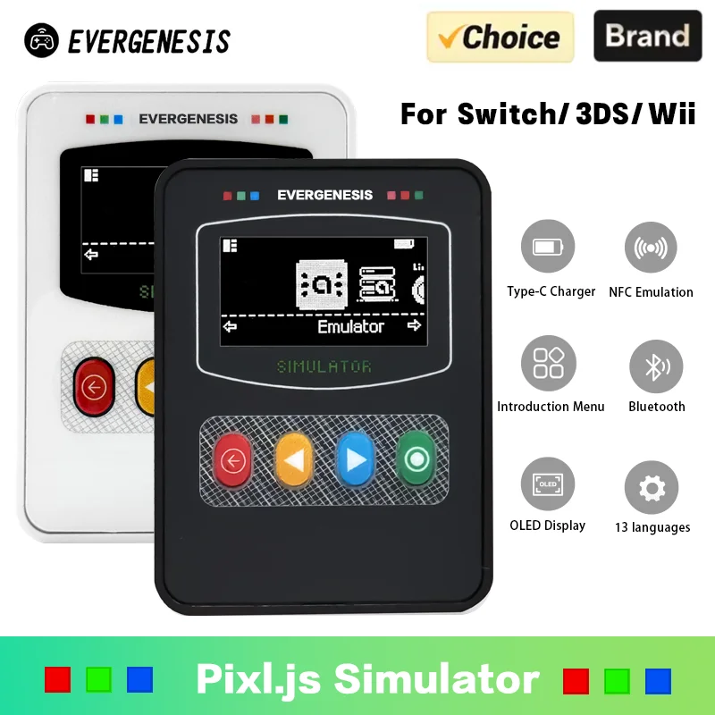 Neuer Smart NFC Emulator für Amiibotool Pixl.Js iNFC OLED HD Smart Emulator Zubehör für Switch/Switch2 3DS Wii U IC/NTAG Image