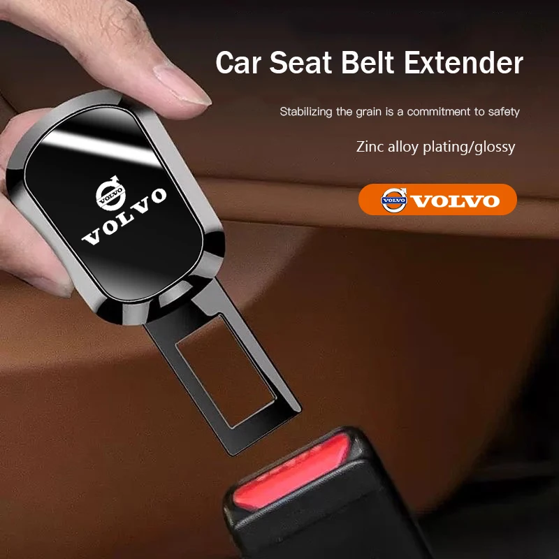 Metall Auto Sitz Gürtel Verlängerung Stecker Einstellbare Extender Für Volvo ES90 EC40 EX40 EM90 XC90 V90 V60 XC60 V40 S80 S60 S90 C40 XC40 Image