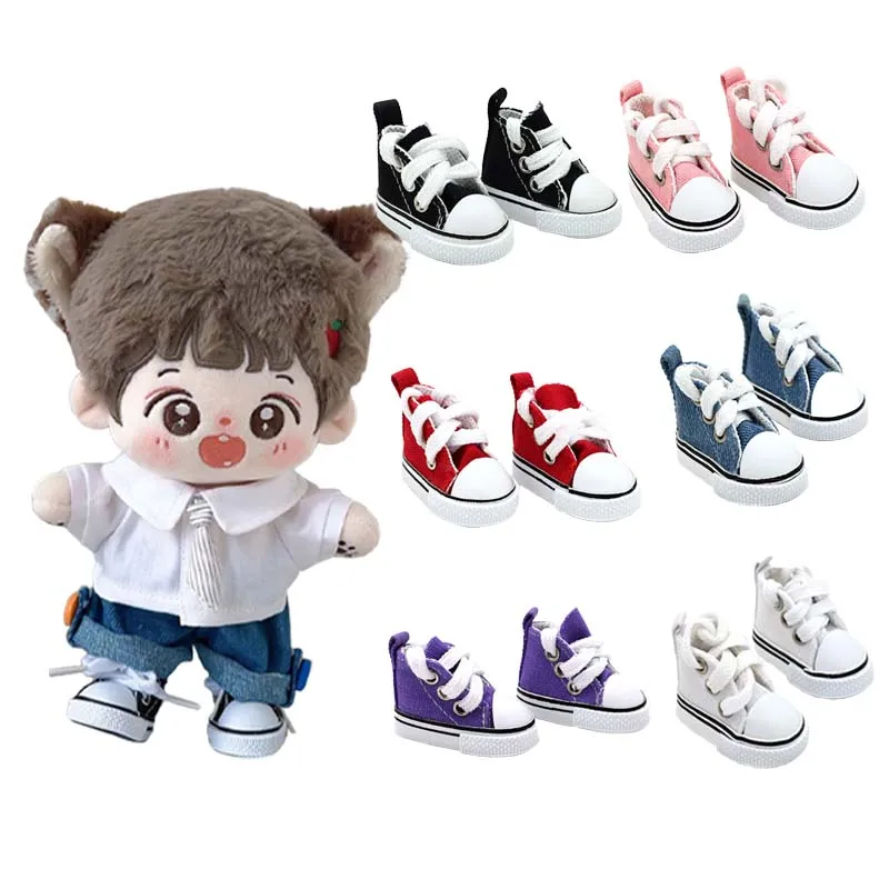 1/6 BJD Puppenschuhe, handgefertigte Schuhe, High-Top-Schnürschuhe, Segeltuch für 20 cm große Baumwollpuppen, Anziehzubehör, Kinderspielzeug, Geschenk