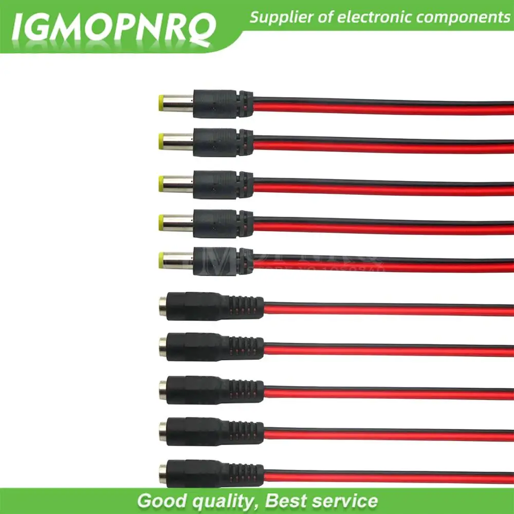 5 Paar DC-Netzteil männlich weiblich 12 V Stecker DC-Adapterkabel Steckverbinder für CCTV-Kamera DC-Stecker 5,5 x 2,1 mm 5,5 x 2,1 5,5 x 2,1 mm Image