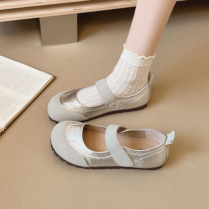 Aphixta Silber Flache Mit Loafers Haken Schleife Elegante Frau Schuhe Frühling Sommer Frau Mode Schuhe Plus Größe 42 Schuhe Für Frau