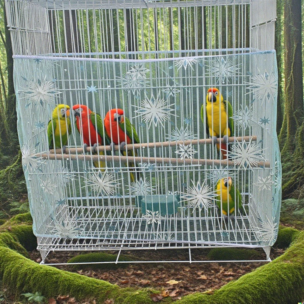 1 PC Papageienkäfig-Netzabdeckung, Anti-Fliegenfedern, auslaufsicher, staubdicht, atmungsaktiv, universelles Netz, Staubschutz, Anti-Mücken für Vogelkäfig Image