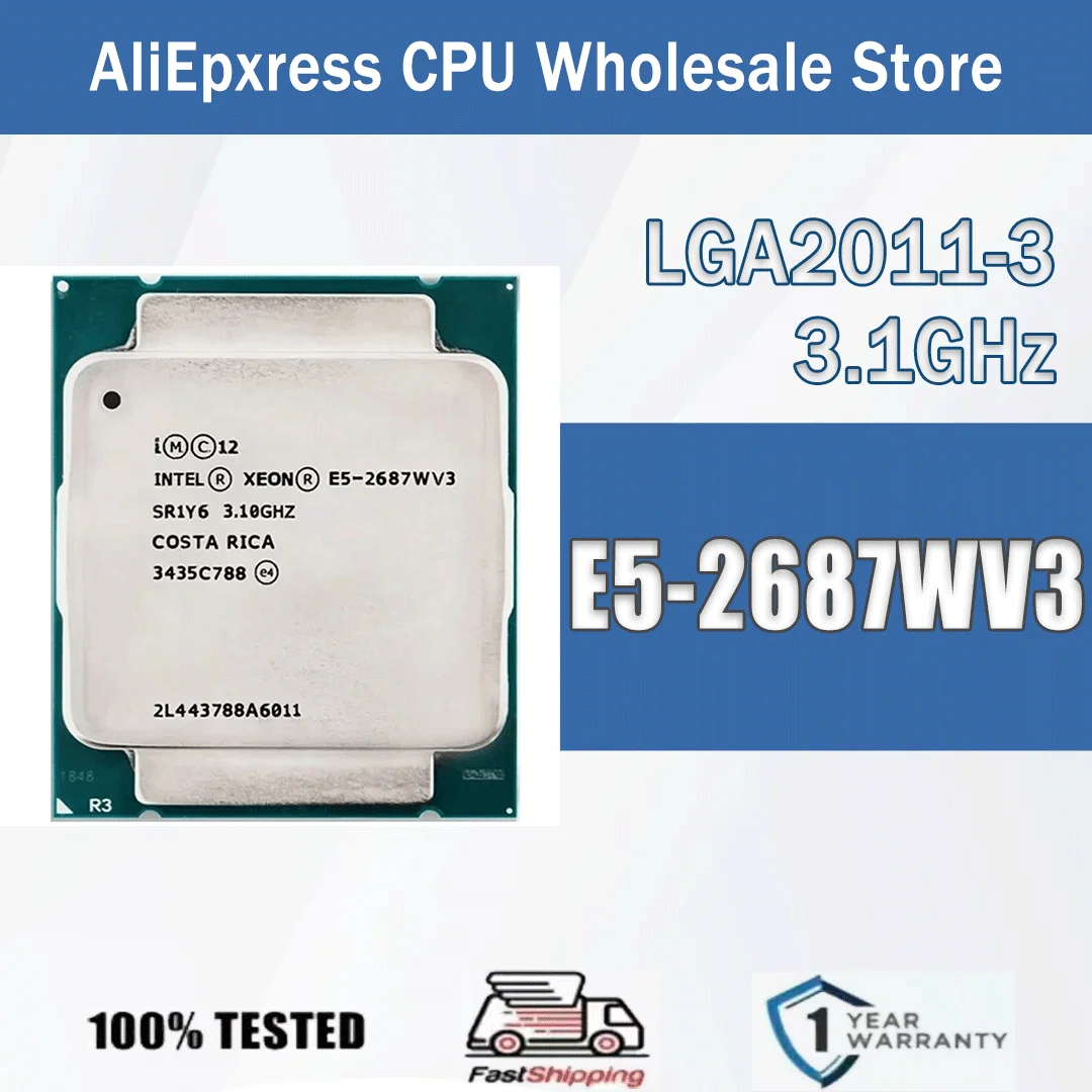 Intel Xeon E5-2687WV3 3,1 GHz 10 Kerne 20 Threads 25 MB Cache 160 W E5 2687WV3 Computer CPU Server E5 2687 WV3 Paket FCLGA 2011-3