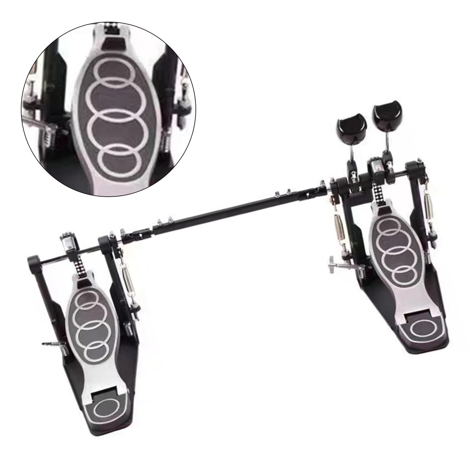 Bass Drum Pedal Doppel Drum Pedal Fester Griff Stabil Leistungsstarkes Zink-Aluminium Professioneller Trommelfuß Doppeltrommelstufe Image