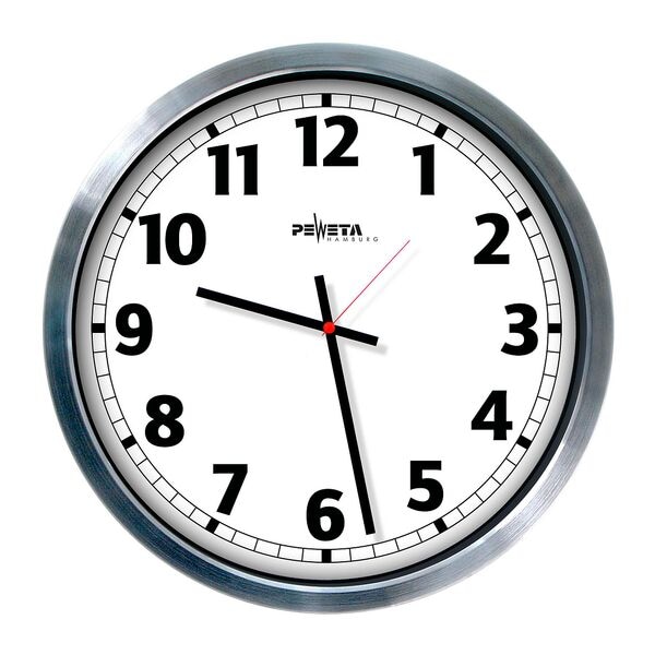Peweta Uhren Funkwanduhr silber 500 mm silber Image