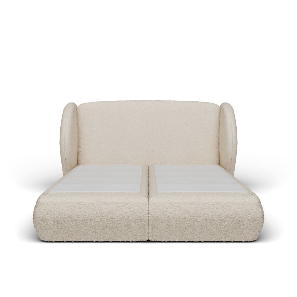 Letto Springbox in tessuto bouclé 140x190cm