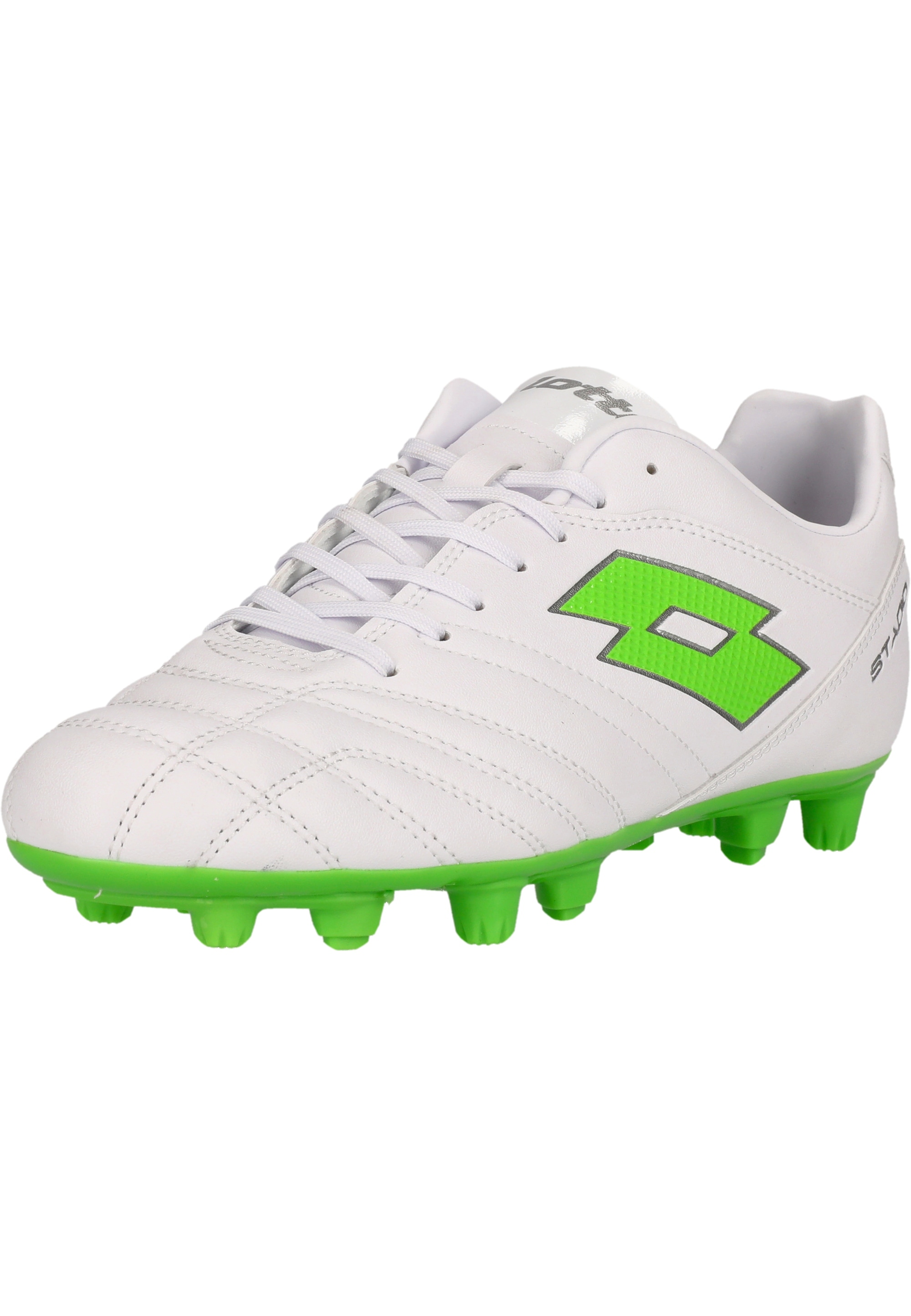 Fußballschuh LOTTO "Stadio 705", Herren, Gr. 42, grün (weiß, grün), Polyurethane, Schuhe Fußballschuh, für festen Untergrund und Naturrasen