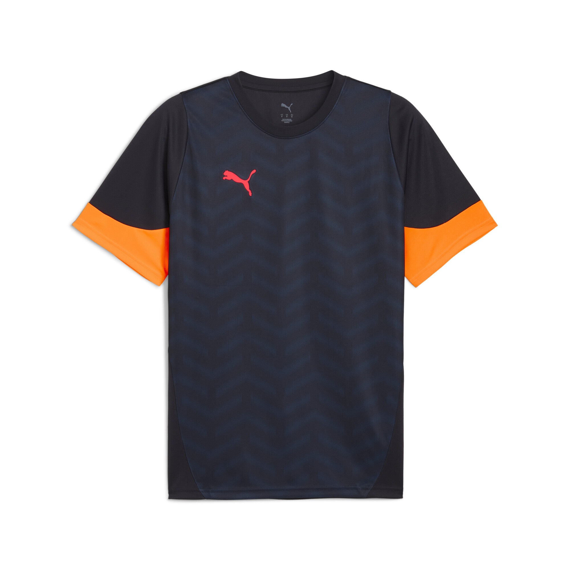 Trainingsshirt PUMA "individualCUP Fußballtrikot Herren", Herren, Gr. XXL, new navy glowing rot heat fire blau orange, Obermaterial: 100% Polyester, bedruckt, regular fit, Rundhals, Shirts