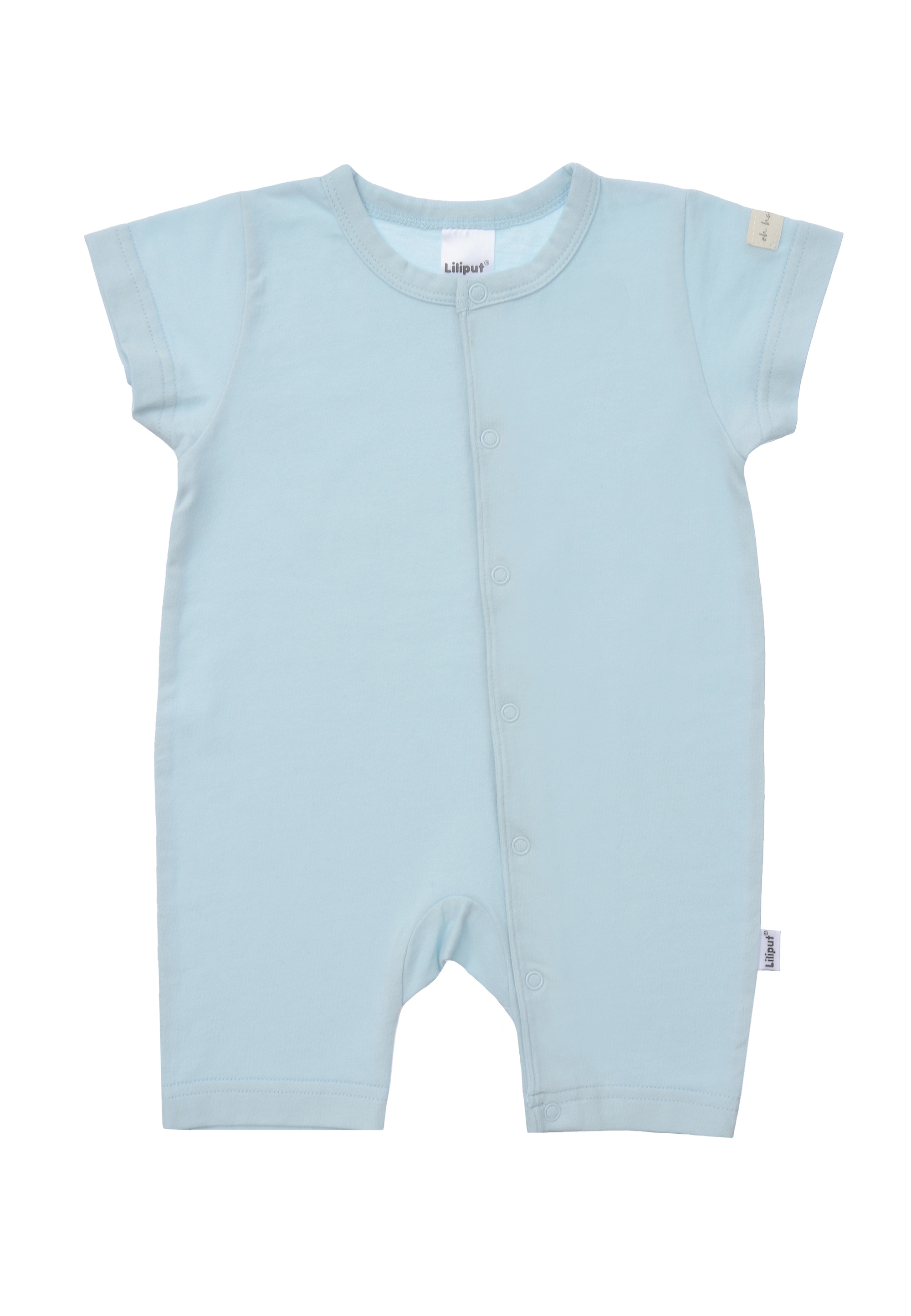 Jumpsuit LILIPUT, Jungen, Gr. 74/80, EURO-Größen, weiß (hellblau, weiß), 95% Baumwolle, 5% Polyester, Rundhals, Overalls Jumpsuit, 2er-Pack mit praktischen Druckknöpfen